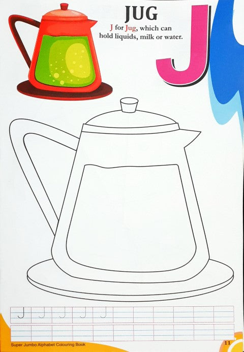 Super Jumbo Alphabet Colouring Book Reading Writing Colouring