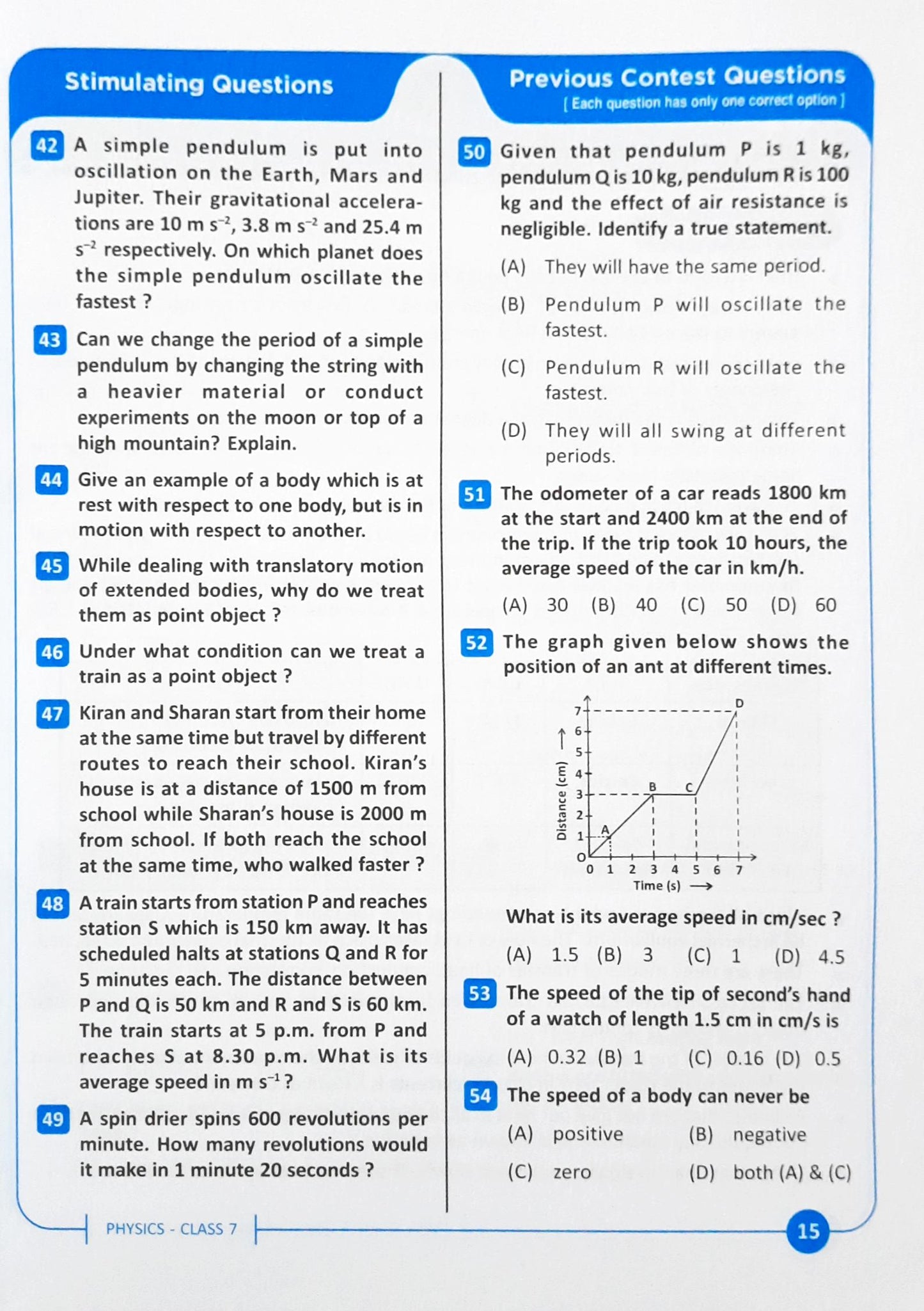 Class 7 Science BMA Talent And Olympiad Exams Resource Book