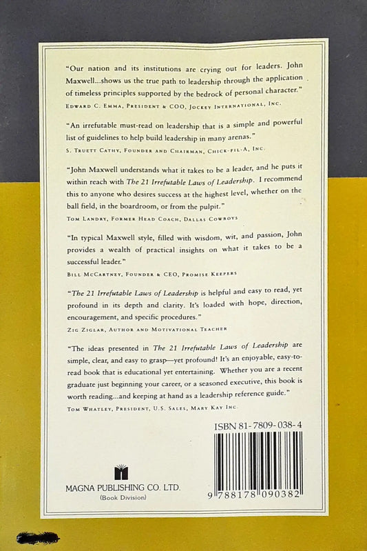 The 21 Irrefutable Laws Of Leadership (P)