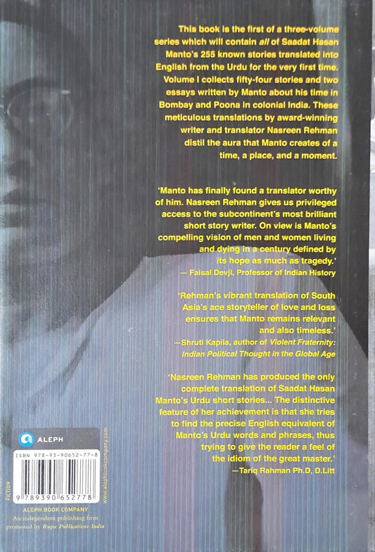 The Collected Stories of Saadat Hasan Manto: Volume 1: Bombay and Poona