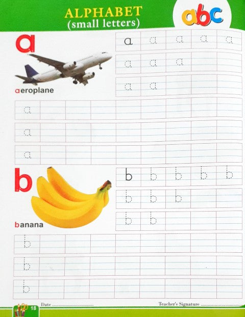 Three In One Writing Book - Capital Letters, Small Letters & Numbers