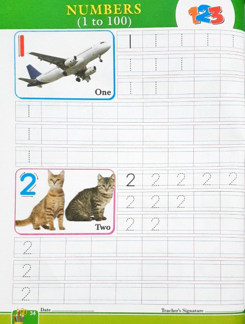 Three In One Writing Book - Capital Letters, Small Letters & Numbers