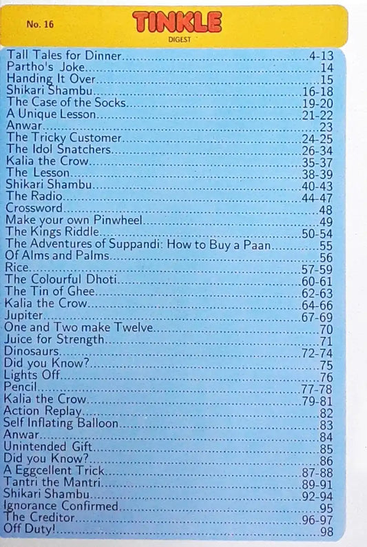 Tinkle Digest No. 16
