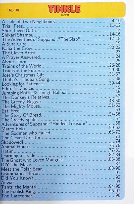 Tinkle Digest No. 18