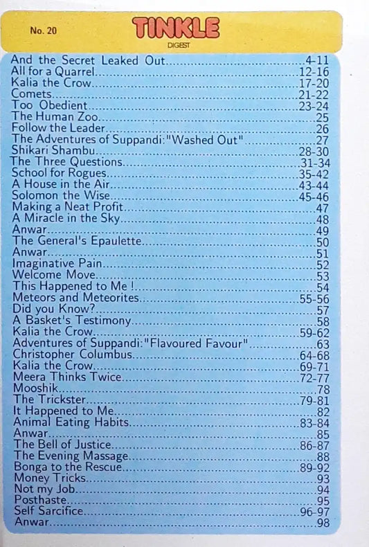 Tinkle Digest No. 20