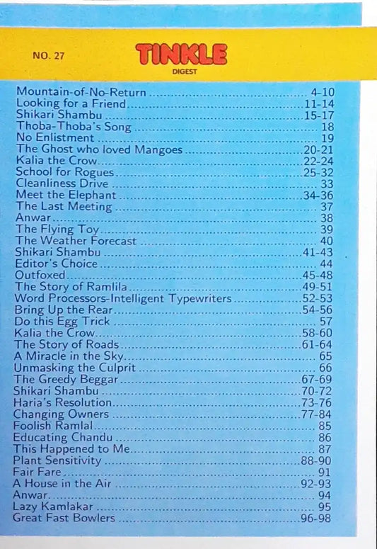 Tinkle Digest No. 27