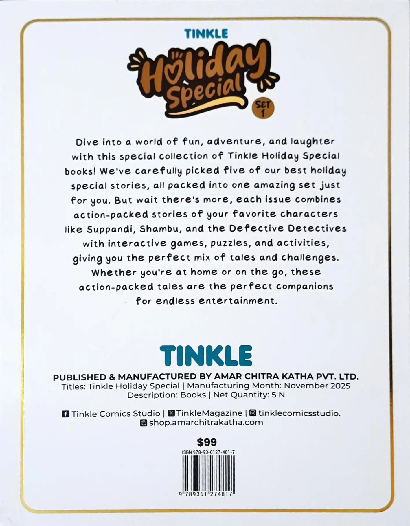Tinkle Holiday Special Box Set 1 | Set of 5 Books