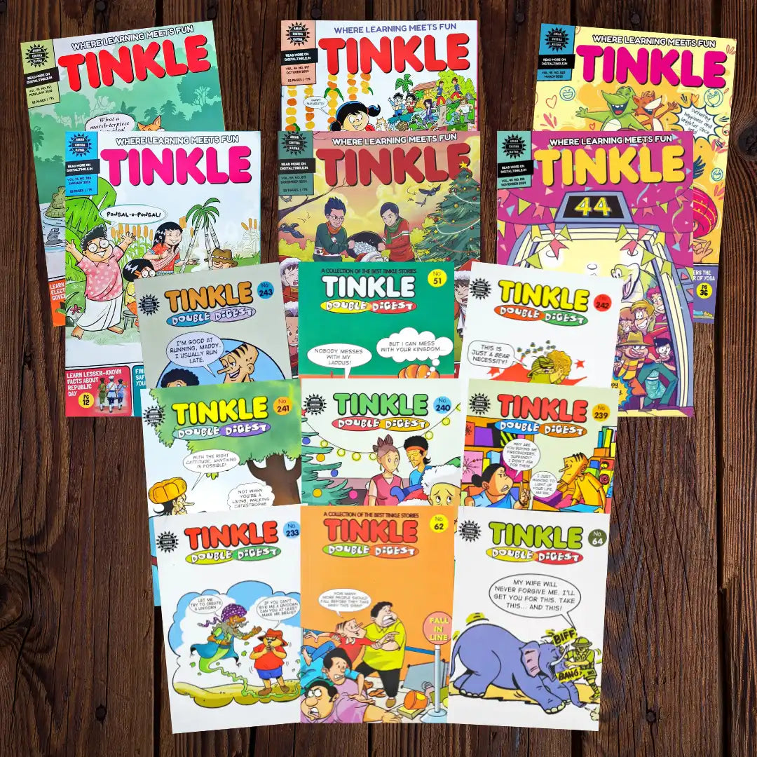 Tinkle Double Digest and Tinkle Monthly Magazine Annual Subscription Combo : 12 issues each