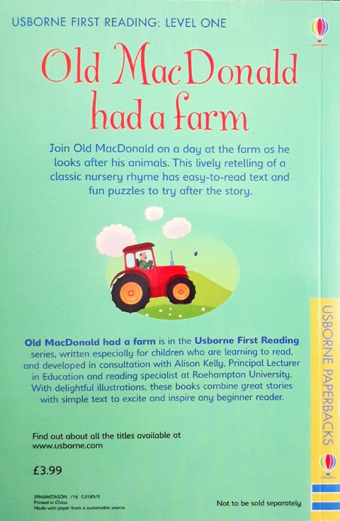 Old MacDonald Had A Farm - Usborne First Reading