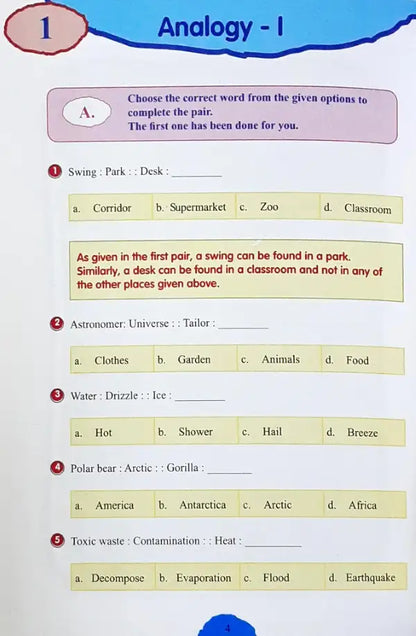 Verbal Reasoning for Young Minds Book 4