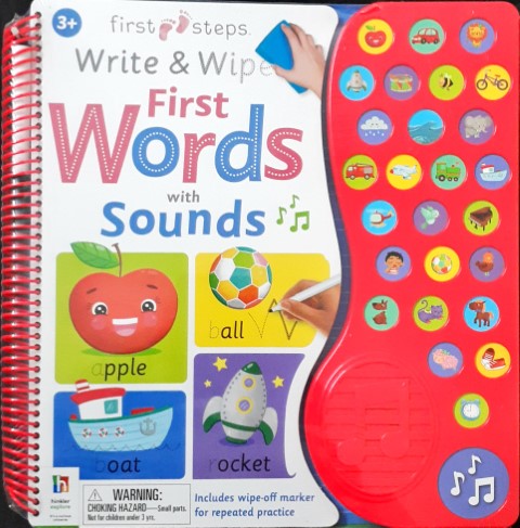 First Steps Write And Wipe First Words with 27 Sounds Includes Wipe Off Marker