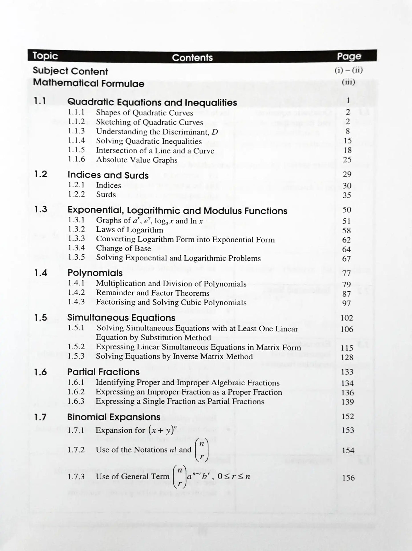 SAP O Level Essential Study Guide: Additional Mathematics - Algebra