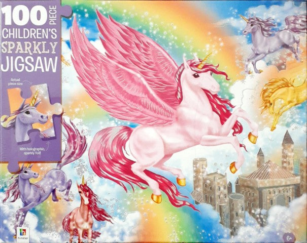 Unicorn Kingdom 100 Piece Children's Sparkly Jigsaw Puzzle