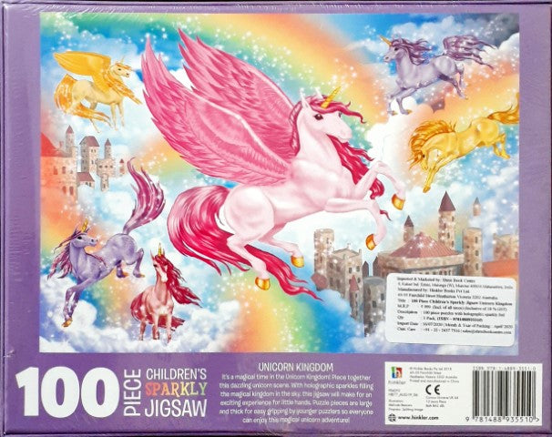 Unicorn Kingdom 100 Piece Children's Sparkly Jigsaw Puzzle