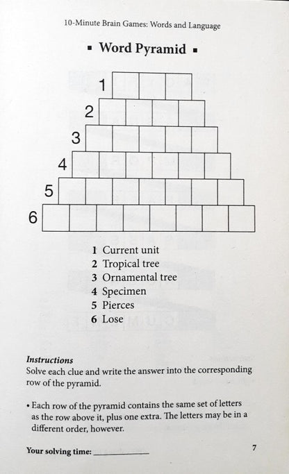 10 Minute Brain Games Words And Language