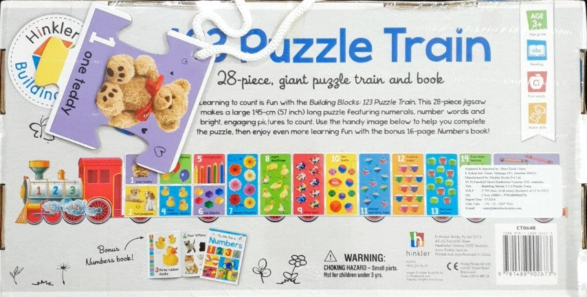 Building Blocks 123 Giant Puzzle Train And Book 28 Pieces Jigsaw Puzzle