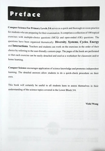 SAP Conquer Science For Primary Levels 3/4