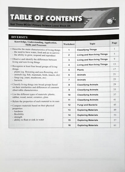 SAP Nail Those MCQs! Primary Science Lower Block 3/4