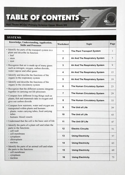 SAP Nail Those MCQs! Primary Science Upper Block 5/6