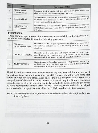 SAP Science Process Skills Lower Block 3/4