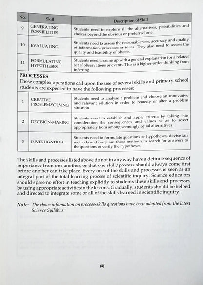 SAP Science Process Skills for PSLE