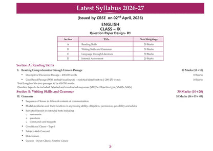 Oswaal CBSE Workbook Class 9 English R1 | aligned with NCERT Kaveri | 2027 Exam