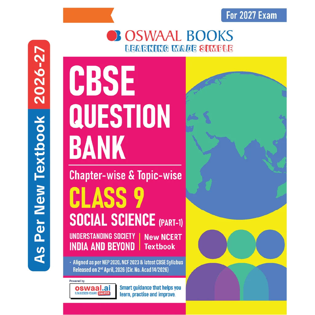 Oswaal CBSE Class 9 Social Science Part-1 Question Bank Chapter-wise & Topic-wise | Based on new NCERT Textbook Understanding Society India & Beyond
