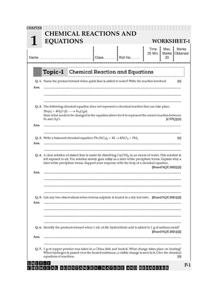 Oswaal CBSE Workbook Class 10 Science | Updated as per NCF | For Latest Exam