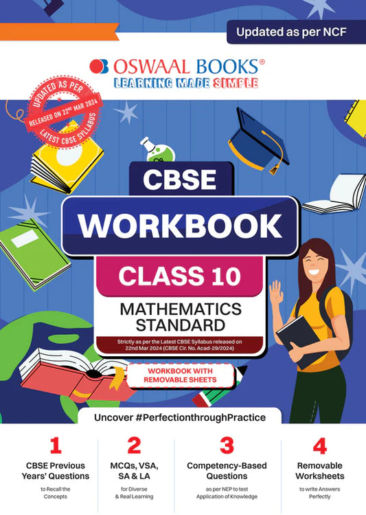 Oswaal CBSE Workbook Class 10 Mathematics Standard | Updated as per NCF | For Latest Exam
