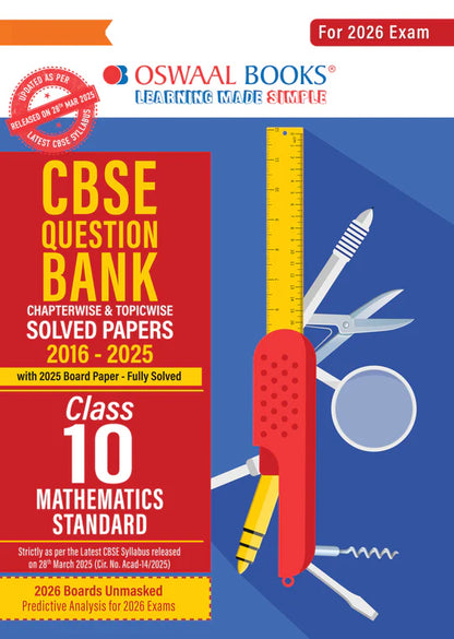 Oswaal CBSE Question Bank Chapterwise and Topicwise SOLVED PAPERS Class 10 Mathematics (Standard) | For Exam 2026