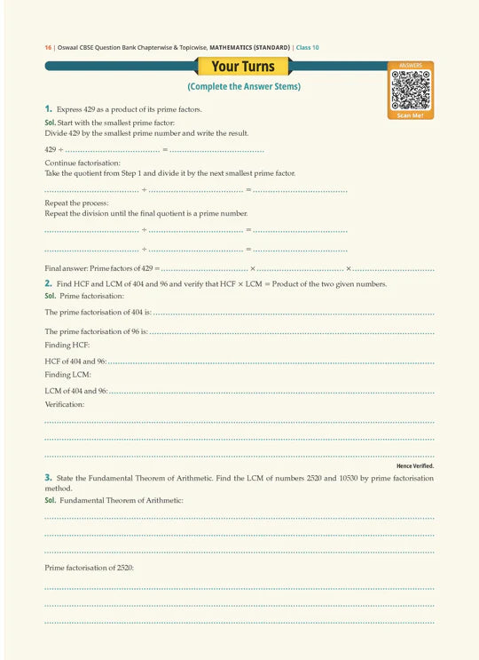 Oswaal CBSE Question Bank Chapterwise and Topicwise SOLVED PAPERS Class 10 Mathematics (Standard) | For Exam 2026