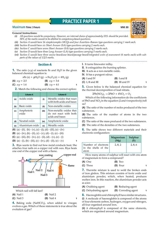 Oswaal CBSE Question Bank Chapterwise and Topicwise SOLVED PAPERS Class 10 Science | For Exam 2026