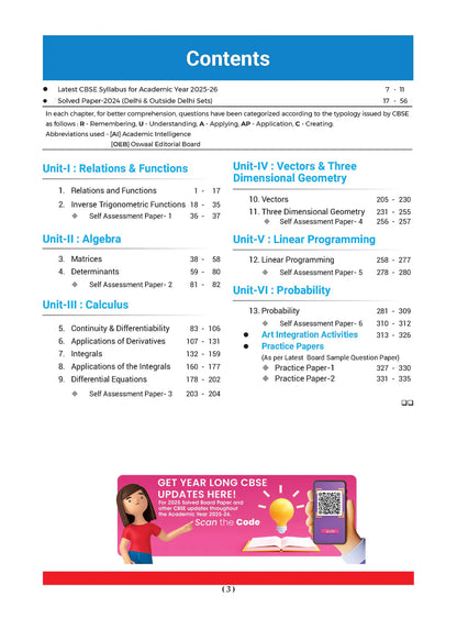 Oswaal CBSE Question Bank Class 12 Set of 4 Books | English Core | Physics | Chemistry | Mathematics