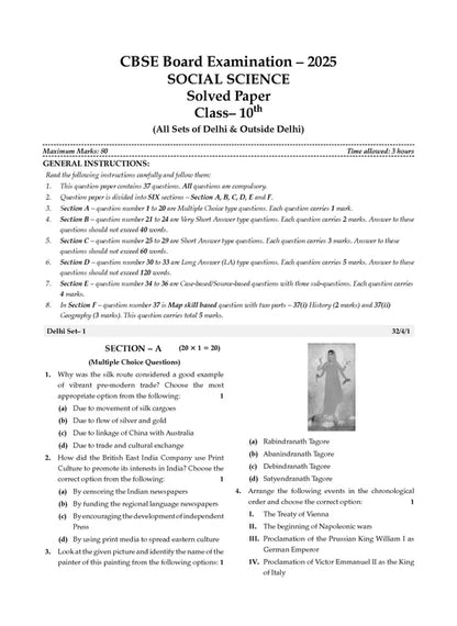 Oswaal CBSE 10 Years' Solved Papers, Yearwise (2016-2025) Class 10 | English Language & Literature, Social Science, Science and Mathematics Standard | For 2026 Exam