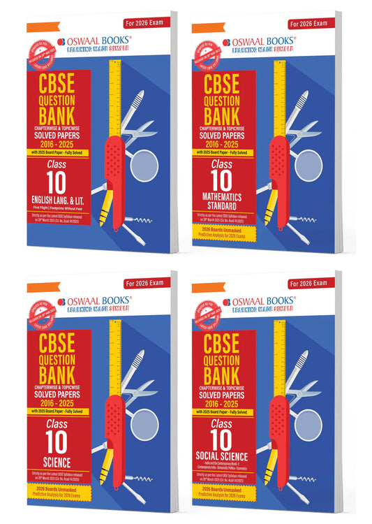 Oswaal CBSE Question Bank Class 10 Set of 4 Books | English | Maths Standard | Science | Social Science