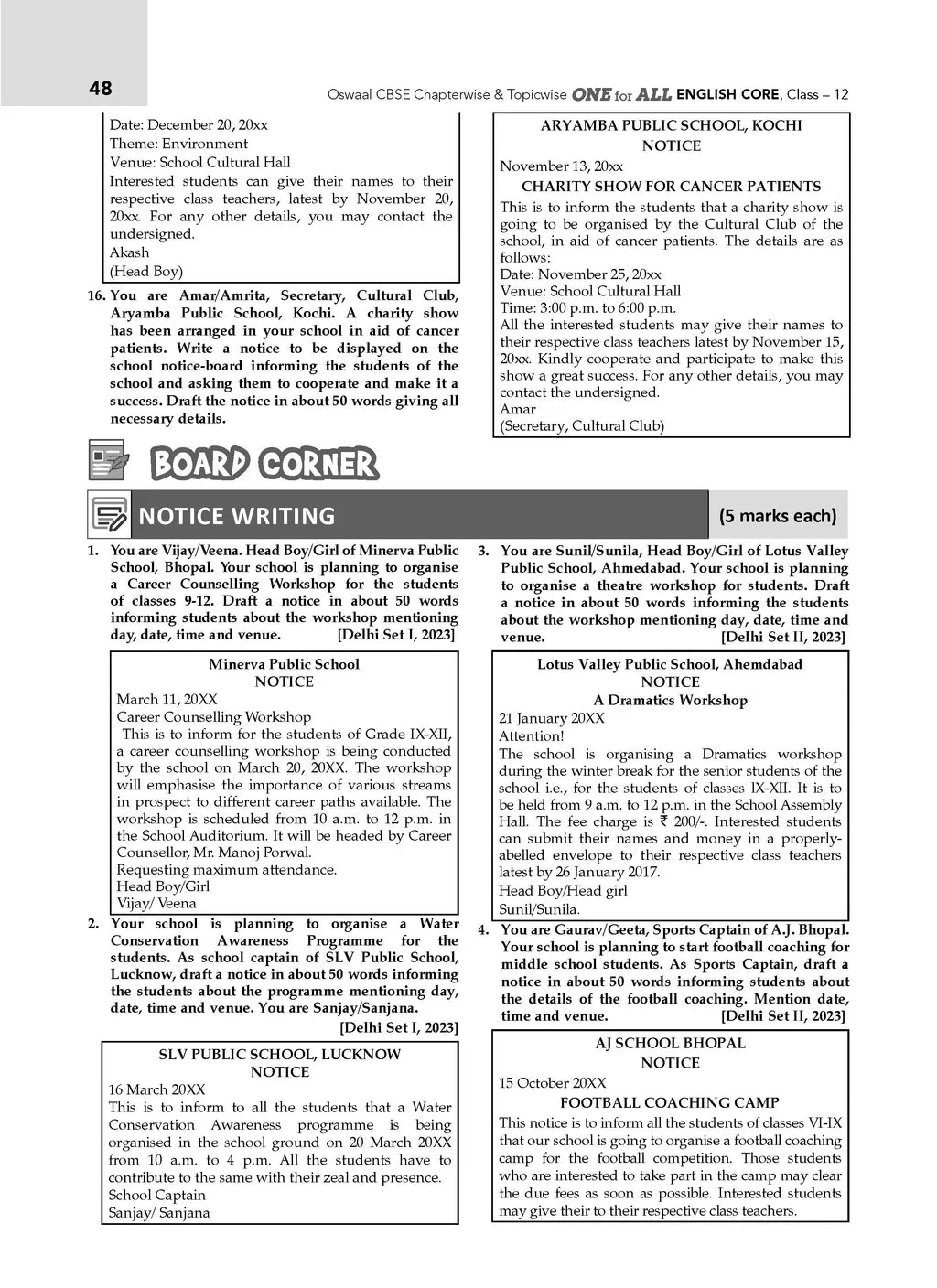 Oswaal CBSE & NCERT One For All Class 12 | English | Physics | Chemistry | Biology (Set Of 4 Books) For 2026 Board Exam