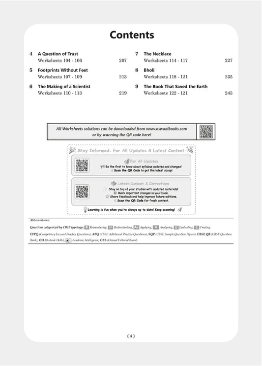 Oswaal CBSE Workbook Class 10 English Lan. & Lite. (Updated as per NCF)
