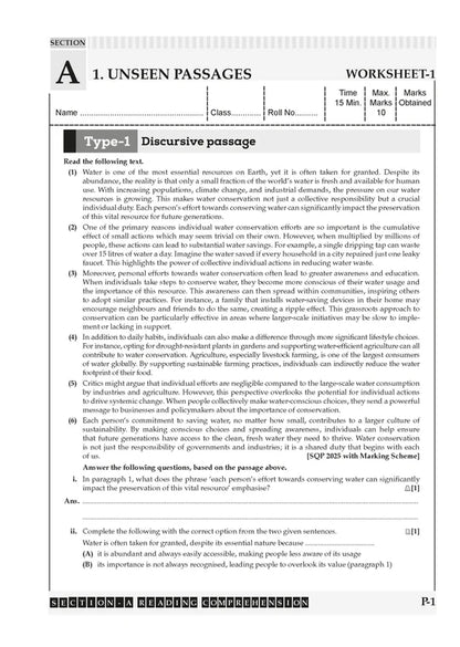 Oswaal CBSE Workbook Class 10 English Lan. & Lite. (Updated as per NCF)