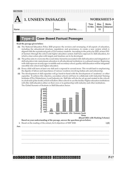 Oswaal CBSE Workbook Class 10 English Lan. & Lite. (Updated as per NCF)