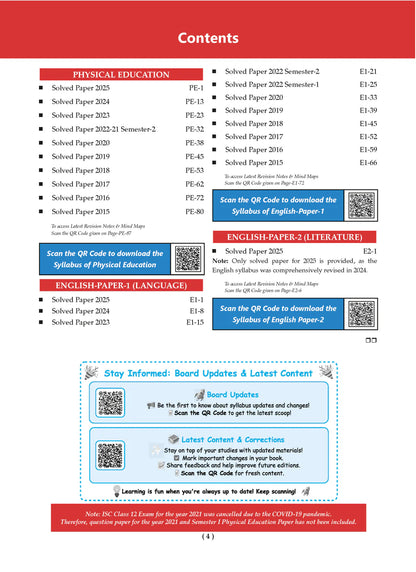 Oswaal ISC 10 Previous Years' Solved papers year-wise 2015-2025, Class 12, Science PCB: Physics, Chemistry, Biology, English 1, English 2, Hindi, Computer science, Physical Education