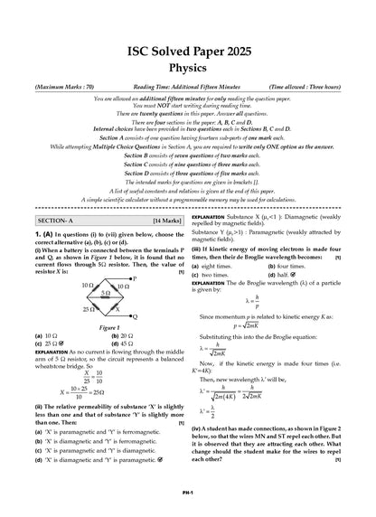 Oswaal ISC 10 Previous Years' Solved papers year-wise 2015-2025, Class 12, Science PCB: Physics, Chemistry, Biology, English 1, English 2, Hindi, Computer science, Physical Education