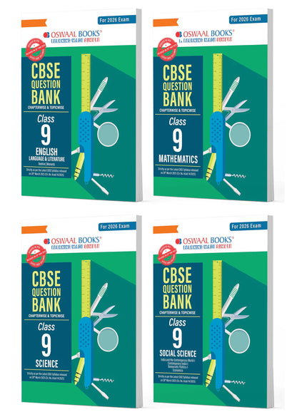 Oswaal CBSE Question Bank Class 9 Set of 4 Books | English | Mathematics | Science | Social Science