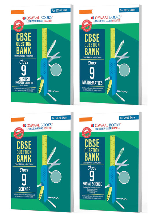 Oswaal CBSE Question Bank Class 9 Set of 4 Books | English | Mathematics | Science | Social Science