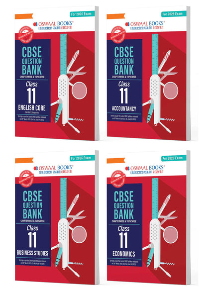 Oswaal Question Bank Class 11 Set of 4 Books | English Core | Accountancy | Business Studies | Economics