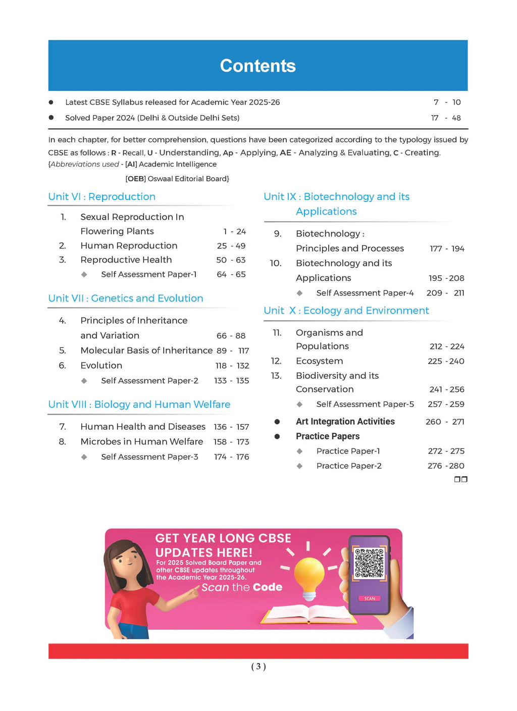Oswaal CBSE Question Bank Class 12 Set of 4 Books | English Core | Physics | Chemistry | Biology