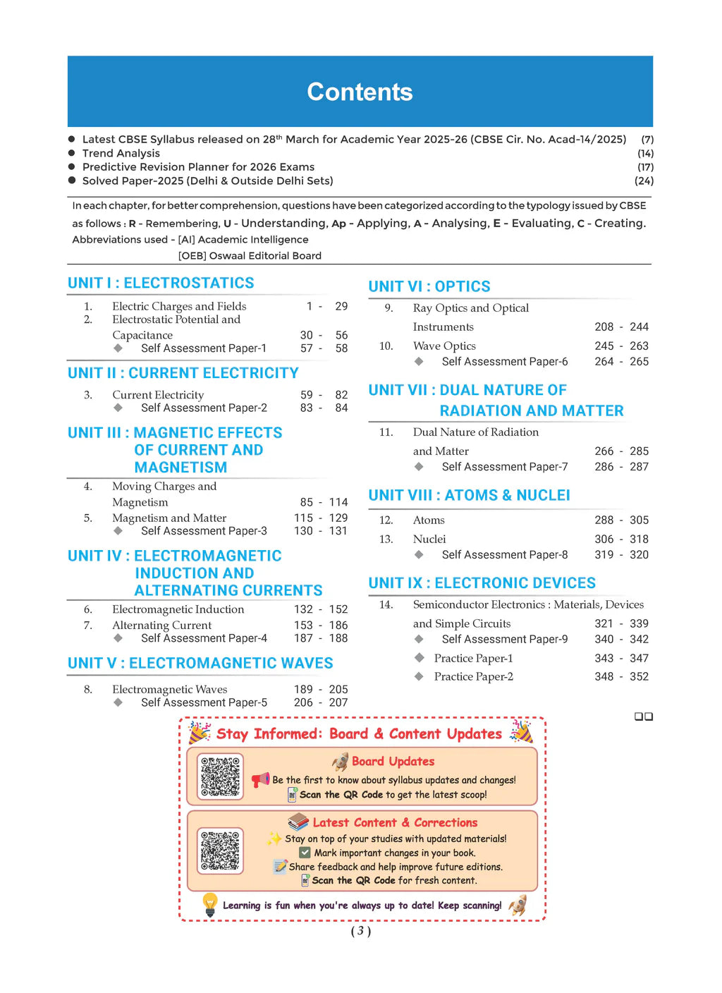 Oswaal CBSE Question Bank Class 12 Set of 3 Books Physics, Chemistry and Maths Chapterwise & Topicwise Solved Papers | For 2026 Board Exams