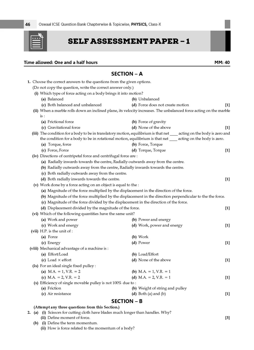 Oswaal ICSE Question Bank Chapter-wise Topic-wise Class 10 | Physics, Chemistry, Maths and Biology | Set of 4 Books