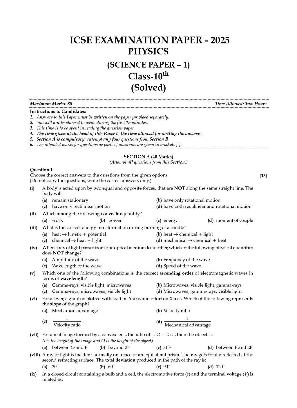 Oswaal ICSE Question Bank Chapter-wise Topic-wise Class 10 | Physics, Chemistry, Maths and Biology | Set of 4 Books