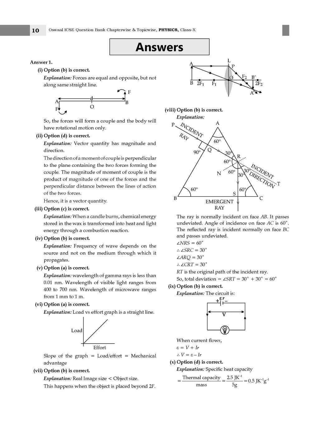 Oswaal ICSE Question Bank Chapter-wise Topic-wise Class 10 | Physics, Chemistry, Maths and Biology | Set of 4 Books