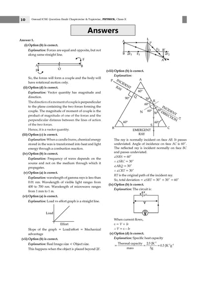 Oswaal ICSE Question Bank Chapter-wise Topic-wise Class 10 | Physics, Chemistry, Maths and Biology | Set of 4 Books